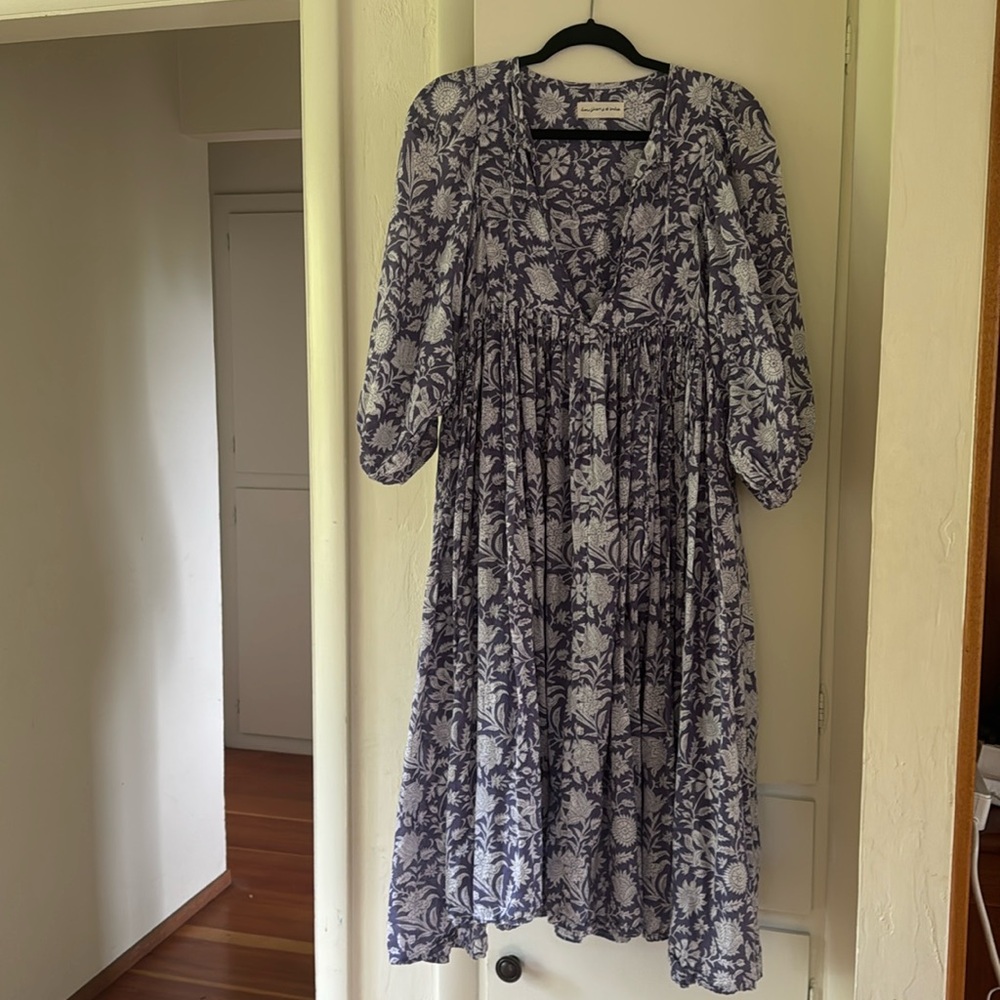 Daughters of India blue iris kyra midi dress